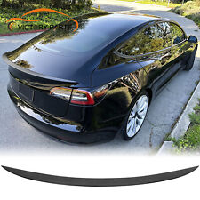 For 2017-2023 Tesla Model 3 Carbon Fiber Look Trunk Lip Spoiler Wing picture