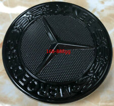 Black Hood Glossy Flat Laurel Wreath Badge Emblem FOR Mercedes Benz C300 C43 C63 picture