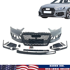 RS4 front bumper cover grille molding black gloss upgrade set for 2017- 19 A4 S4 picture