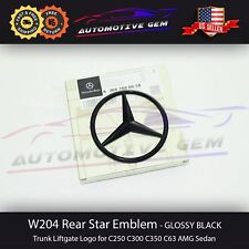 W204 Mercedes GLOSS BLACK Star Emblem Rear Trunk Lid Logo Badge AMG C300 C63 picture