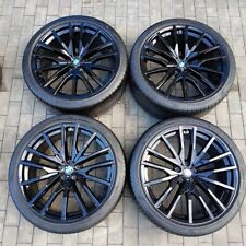 22 inch BMW Rims Wheels / Tires X5 X6 Black Factory G05 G06 OEM 742 M X5M X6m picture