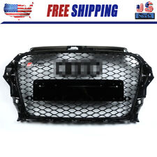 RS3 For 2013-2016 Audi A3 S3 8V Front hood Henycomb Bumper Grille Grill Gloss picture