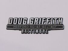 Vintage Doug Griffith Plymouth Baltimore Maryland Plastic Dealer Badge Emblem MD picture