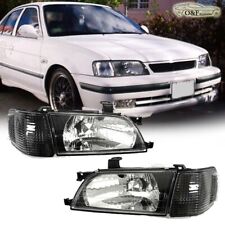 Fit For 1995 1999 Toyota Tercel JDM Black Crystal Headlights Lamps LH RH Set picture