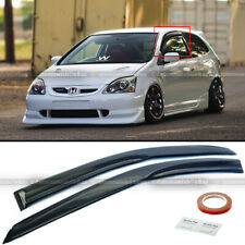 For 02-05 Civic SI Hatchback EP3 Mugen Style 3D Wavy Black Tinted Window Visor picture