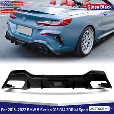 For 19-2022 BMW 8 Series G14 G15 M850i Gloss Black F1 Style Rear Diffuser W/ LED picture