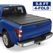 5.8FT Bed Hard Truck Tonneau Cover For 2017-2023 Nissan Titan w/ Led Lamp 4-Fold picture