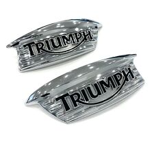 oem Triumph Scrambler Thruxton LH RH Gas Fuel Tank Badges Emblems Medallions Set picture