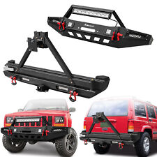 Front Rear Bumper w/Winch Plate Spare Tire Carrier For1989-2001 Jeep Cherokee XJ picture