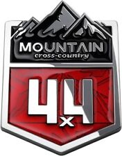 1pc Metal Mountain 4x4 Cross Country Emblem Off-Road Car Truck SUV (Chrome Red) picture