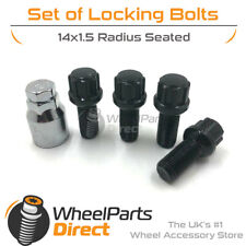Black Locking Wheel Bolts 14x1.5 Nuts Radius 28mm For VW Golf R32 [Mk5] 05-10 picture