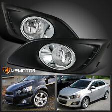 Fits 2012-2016 Chevy Sonic/Aveo Clear Bumper Driving Fog Lights Lamp+Bulbs+Cover picture