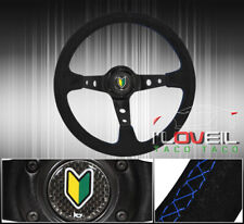 Black Deep Dish Suede Steering Wheel Yellow Green Leaf For Elise Evora Optima picture