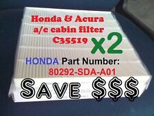 Double Pack Cabin Air Filter For HONDA ACURA Accord Civic CRV Odyssey Save$$ picture