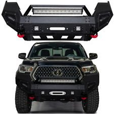 Vijay For 2016-2023 Tacoma Black Front Bumper with Winch Plate & LED lights picture
