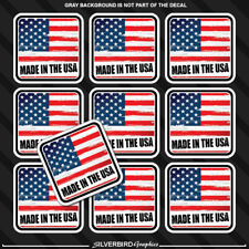 Made in the USA sticker America Patriotic 2 inch Flag vinyl set of 10 picture