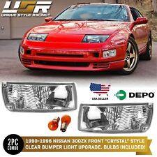 DEPO JDM Pair of Clear Bumper Signal Light For 1990-1996 Nissan 300ZX Z Z32 picture