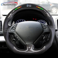 Carbon Fiber Perforated Leather LED Steering Wheel For 2008+ Infiniti G37 G37X picture