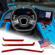 For Corvette C8 20-2024 REAL HARD Carbon Fiber RED Console Dashboard Panel Cover picture