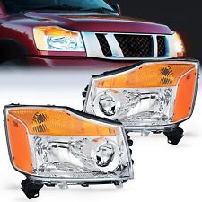 Headlights Lamps Housing Amber Pair for 2004-2015 Nissan Titan 2004-2007 Armada picture