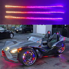 3PCS 4FT Bluetooth Chasing Strips Fit For Polaris Slingshot Tire Well Rim Lights picture
