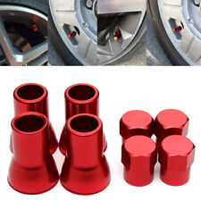 Red Truck Car Tire Wheel Rim Valve Stem Hex Caps + Sleeve Cover Auto Accessories picture
