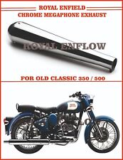Royal Enfield Chrome Megaphone Exhaust for Old Classic 350/500 - Exp Ship picture