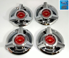 (Set/4) Red Logo Wire Wheel Spinner Hubcaps for 1962-63 Ford Thunderbird  picture
