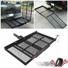 500LBS Hitch Mount Cargo Carrier Wheelchair Scooter Rack Foldable Loading Ramp picture