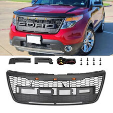 Front Grill For 2012-2015 Ford Explorer Upper Bumperr Grille Mesh w/ Letters LED picture