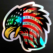 American Flag sticker Eagle Pledge of Allegiance USA hard hat label Holographic picture