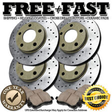 J0022 FIT 2000 BMW E46 323iT Touring Drilled Brake Rotors Ceramic Pads GOLD picture