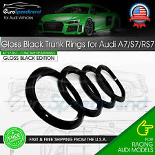 Audi A7 Rear Rings S7 RS7 Gloss Black Rear Trunk Emblem Lid Concave Curve Badge picture