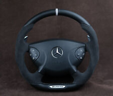 OEM Mercedes custom steering wheel W211 e55amg flat bottom thick metal paddles picture