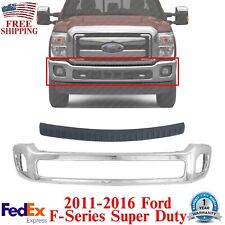 Front Bumper Chrome + Step Pad Molding For 2011-2016 Ford F-Series Super Duty picture