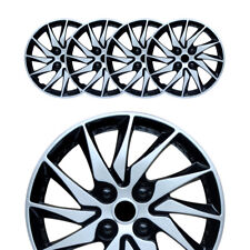4PC Silver&Black Wheel Hub Covers fits R15 Rim, 15