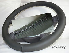 FITS LAND ROVER FREELANDER MK1 97-06 REAL DARK GREY LEATHER STEERING WHEEL COVER picture