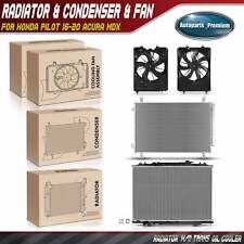 Radiator & AC Condenser & L&R Cooling Fan Kit for MDX 14-20 Honda Pilot Passport picture