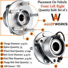 ABS 5 Lug Front Wheel Hub & Bearing for 2005 2006-2011 Chevy Cobalt HHR G5 picture