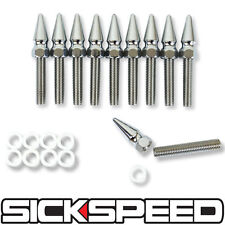 10 PC SPIKED CHROME INTAKE EXHAUST HEADER MANIFOLD STUD BOLT KIT/SET P12 picture