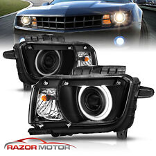 2010 2011 2012 2013 Halo Ring Projector Black Headlight For Chevy Camaro picture
