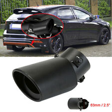 UNIVERSAL 62MM STAINLESS STEEL EXHAUST TIP PIPE BLACK TAIL MUFFLER PIPE FOR AUDI picture