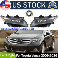 2x For 2009-2016 Toyota Venza LED Headlights Headlamps Projector DRL Black LH+RH picture