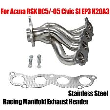 SS Manifold Exhaust Header Fits Acura RSX DC5/-05 02-06 EP3 K20A3 4-1 picture