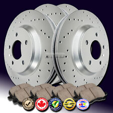 Z0022 FIT 2000 BMW E46 323iT Touring Cross Drilled Brake Rotors Ceramic Pads picture