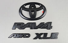 Fit for 2019-2024 Toyota Rav4 XLE AWD Matte Black Overlay Emblems Logo Kit 4pc picture