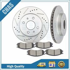 Front Brake Ceramic Pads And Rotors For Saturn SL SL1 1991-2002 Drilled Slotted picture