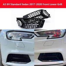 Fit Audi A3 8V Non Sline Sedan 2017-2020 Gloss Black Fog Cover Lower Grill Trim picture