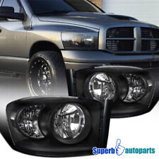 Fits 2006-2008 Dodge Ram 1500 / Ram 2500 3500 Headlights Black Lamps Replacement picture