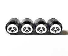 Panda Face Emoji Tire Valve Stem Caps - Set of Four - Fits on all Vehicles picture